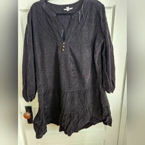 Long Sleeve, Black, Corduroy Dress Sz XL